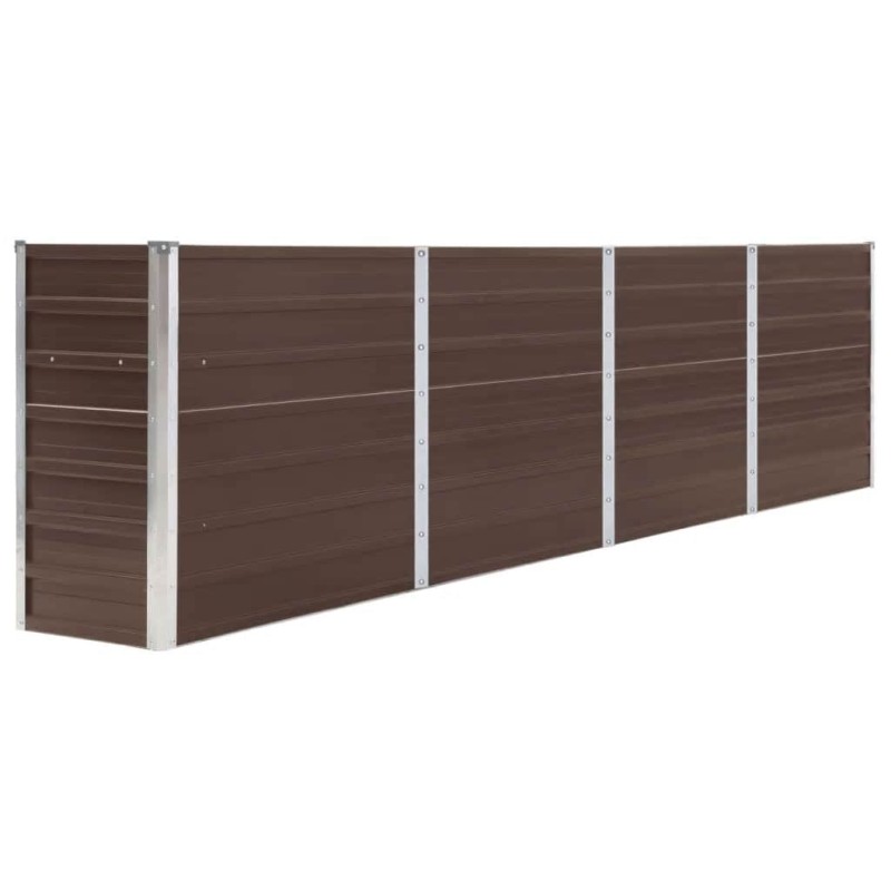 vidaXL Ζαρντινιέρα Ψηλή Καφέ 320 x 40 x 77 εκ. Γαλβανισμένος Χάλυβας