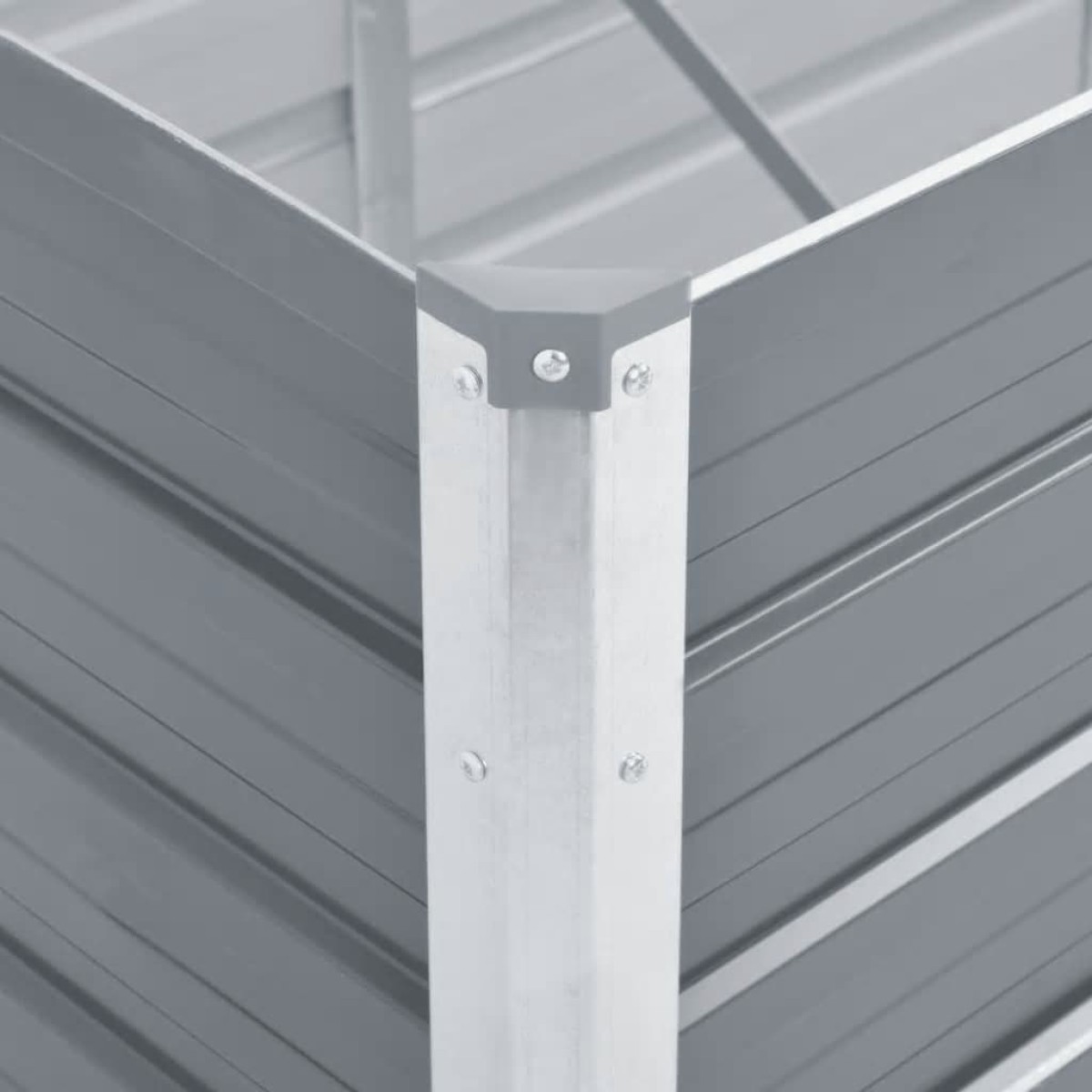 vidaXL Ζαρντινιέρα Υπερυψωμένη Γκρι 320x40x45 εκ. Γαλβανισμ. Χάλυβας