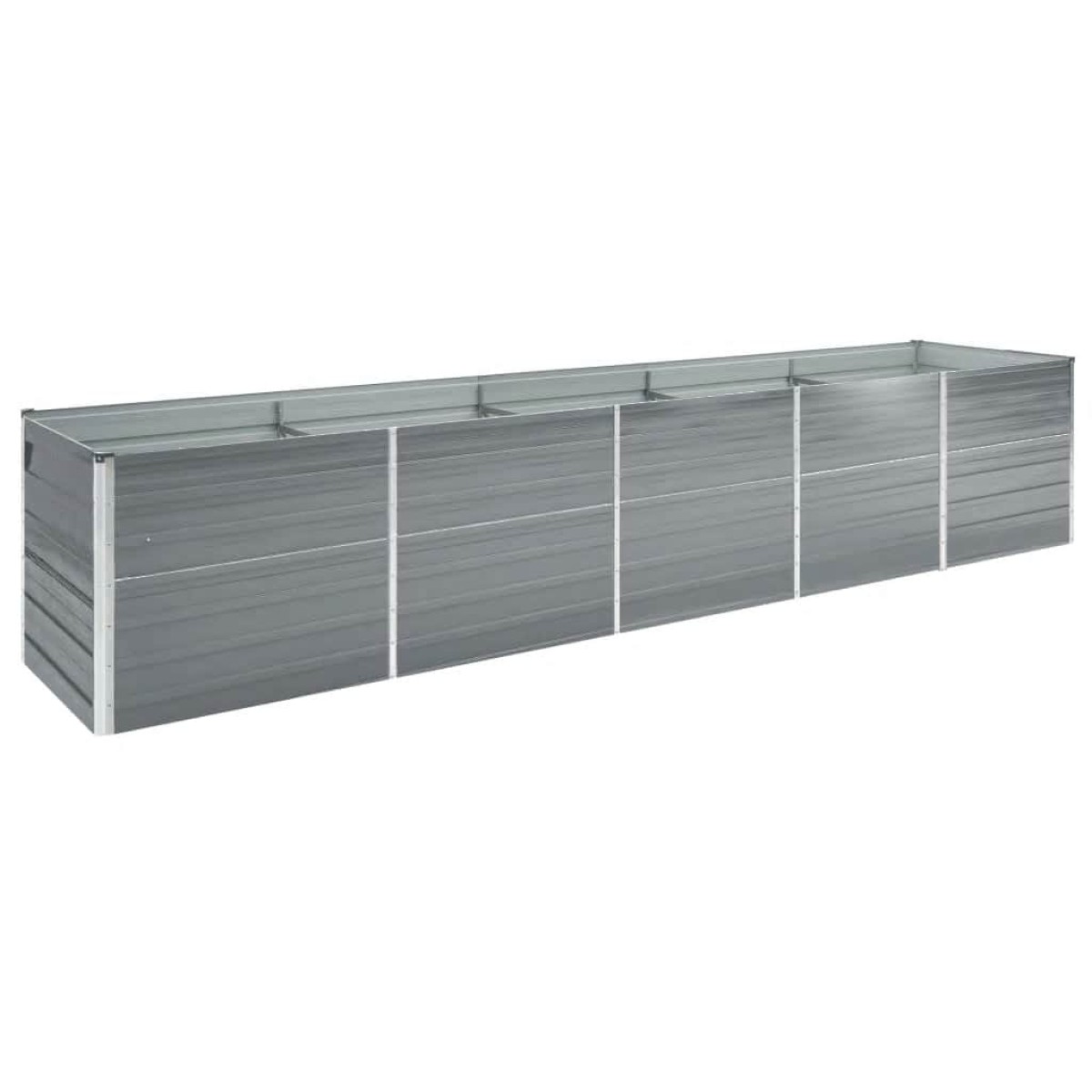 vidaXL Ζαρντινιέρα Υπερυψωμένη Γκρι 400x80x45 εκ. Γαλβαν. Χάλυβας