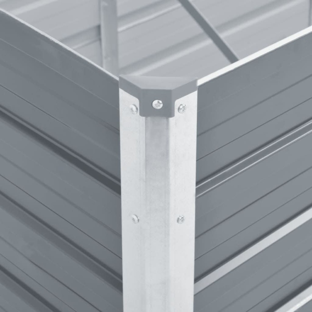 vidaXL Ζαρντινιέρα Υπερυψωμένη Γκρι 400x80x45 εκ. Γαλβαν. Χάλυβας