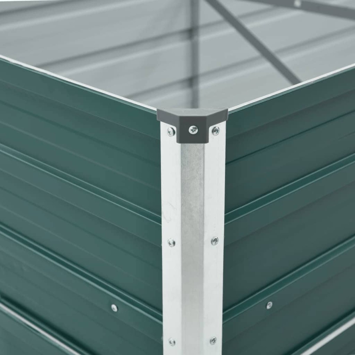 vidaXL Ζαρντινιέρα Υπερυψωμένη Πράσινη 400x80x45 εκ. Γαλβαν. Χάλυβας