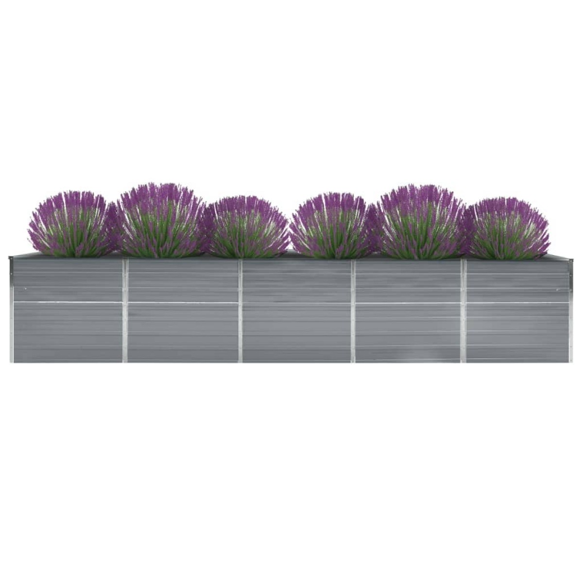 vidaXL Ζαρντινιέρα Υπερυψωμένη Γκρι 400x80x77 εκ. Γαλβαν. Χάλυβας