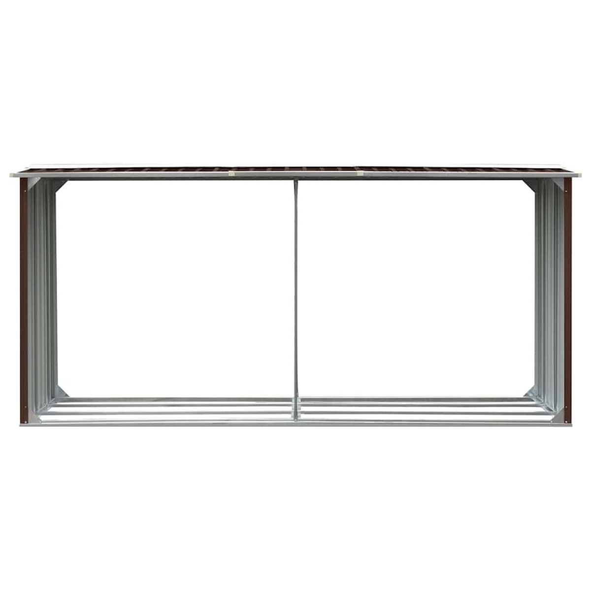 vidaXL Υπόστεγο Αποθήκευσης Ξύλων Κήπου Καφέ 330x92x153 εκ. Ατσάλι