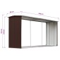 vidaXL Υπόστεγο Αποθήκευσης Ξύλων Κήπου Καφέ 330x92x153 εκ. Ατσάλι