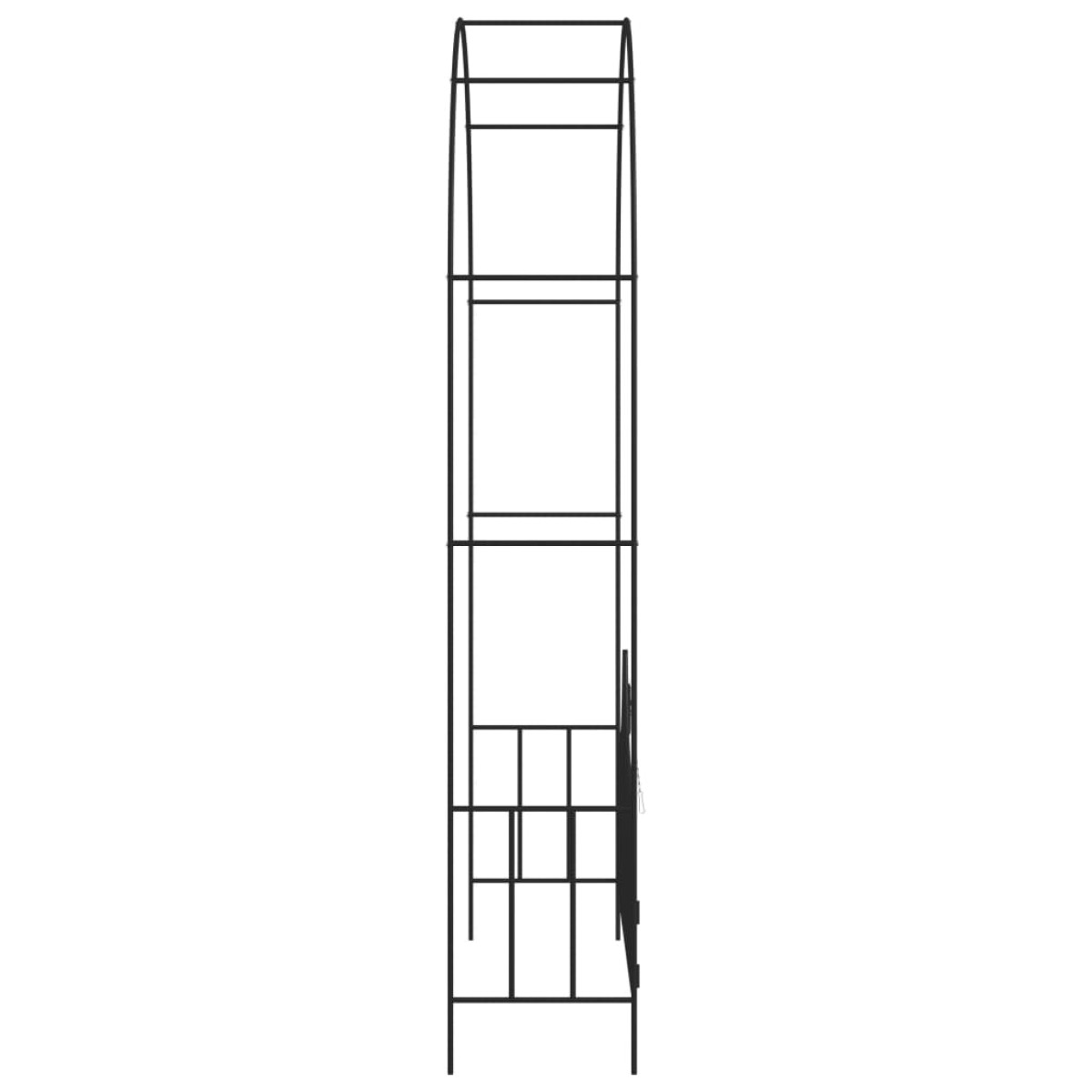vidaXL Αψίδα Κήπου με Πόρτα Μαύρη 138 x 40 x 238 εκ. Σιδερένια