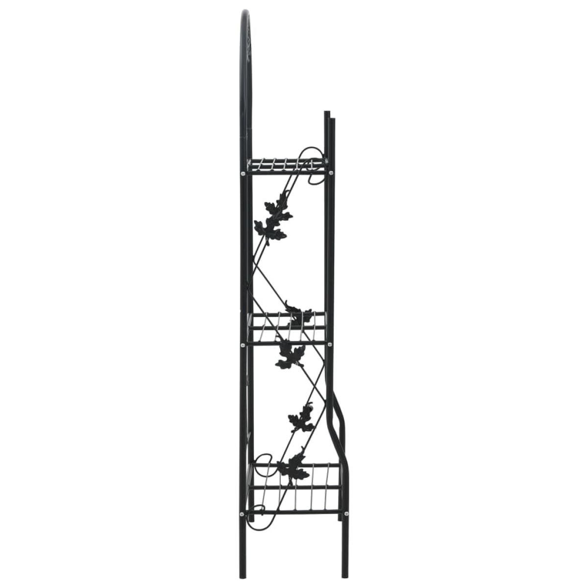 vidaXL Ραφιέρα Φυτών Τριώροφη Μαύρη 52 x 28 x 128 εκ. Σιδερένια