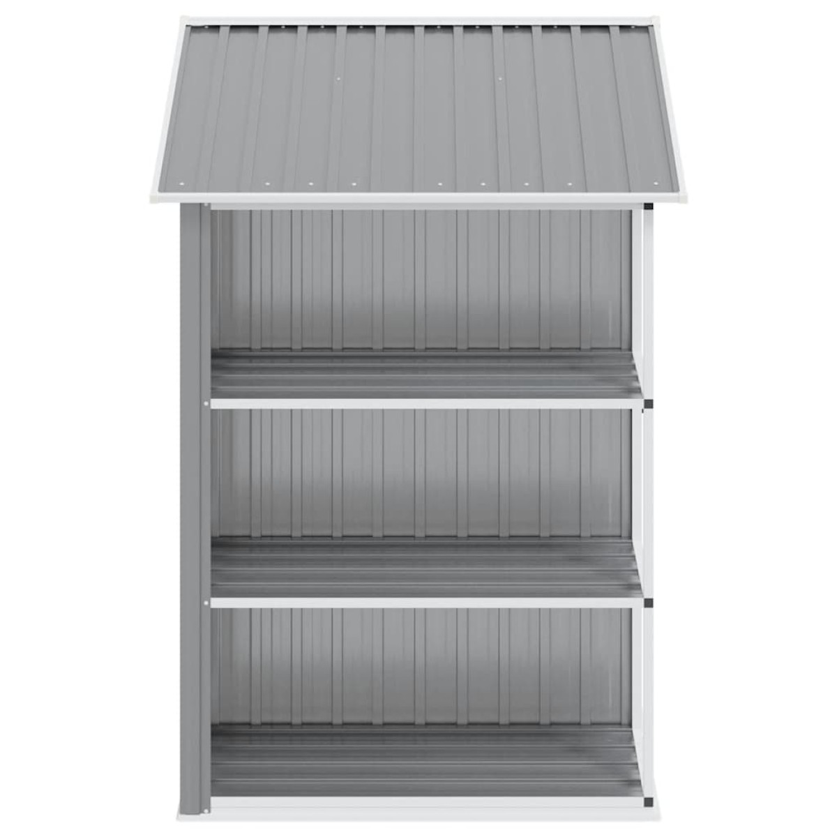 vidaXL Αποθήκη Κήπου με Ράφια Γκρι 205 x 130 x 183 εκ. Σιδερένια