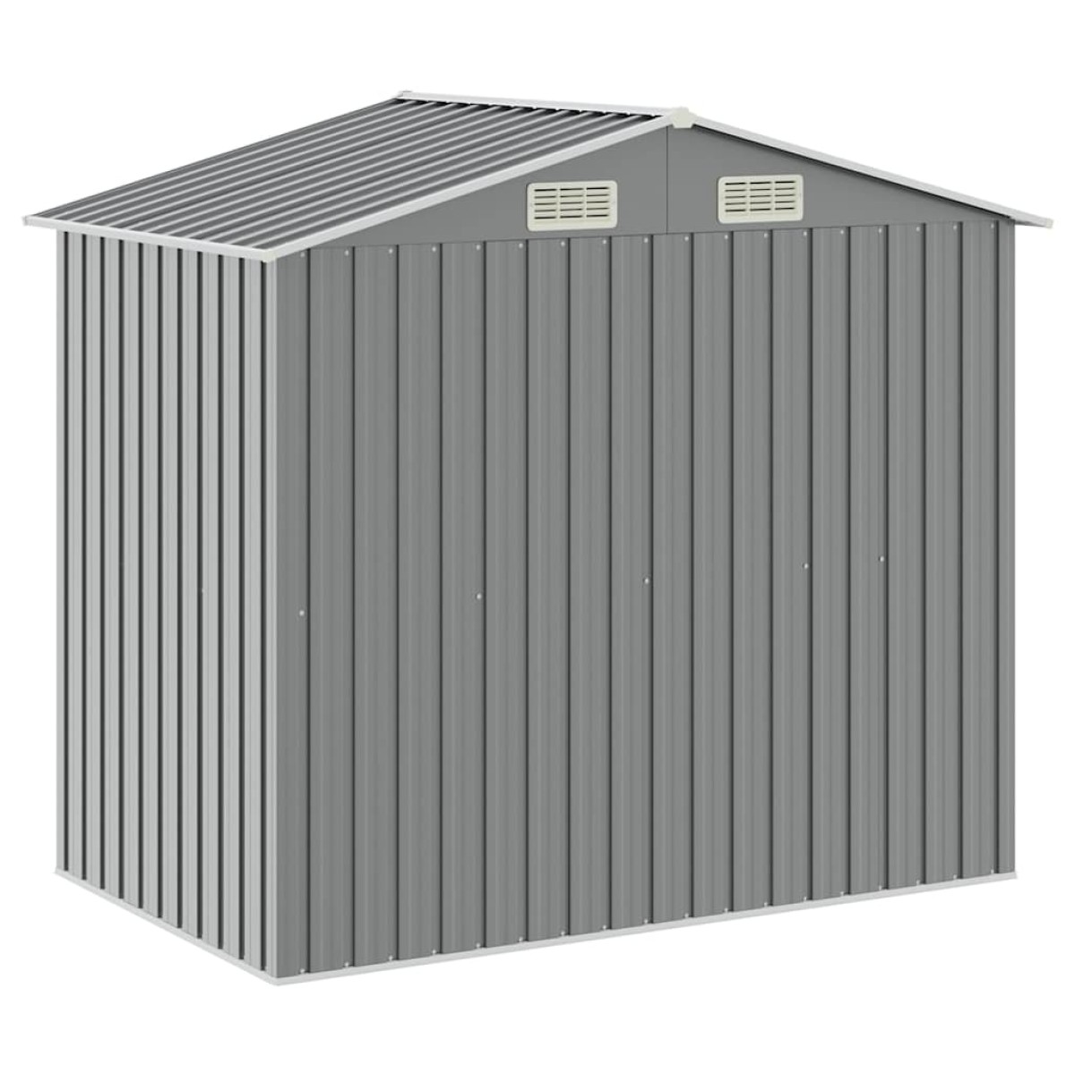 vidaXL Αποθήκη Κήπου με Ράφια Γκρι 205 x 130 x 183 εκ. Σιδερένια