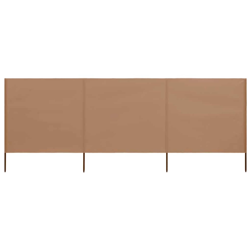 vidaXL Προστατευτικό Αέρα με 3 Πάνελ Taupe 400 x 80 εκ. Υφασμάτινο