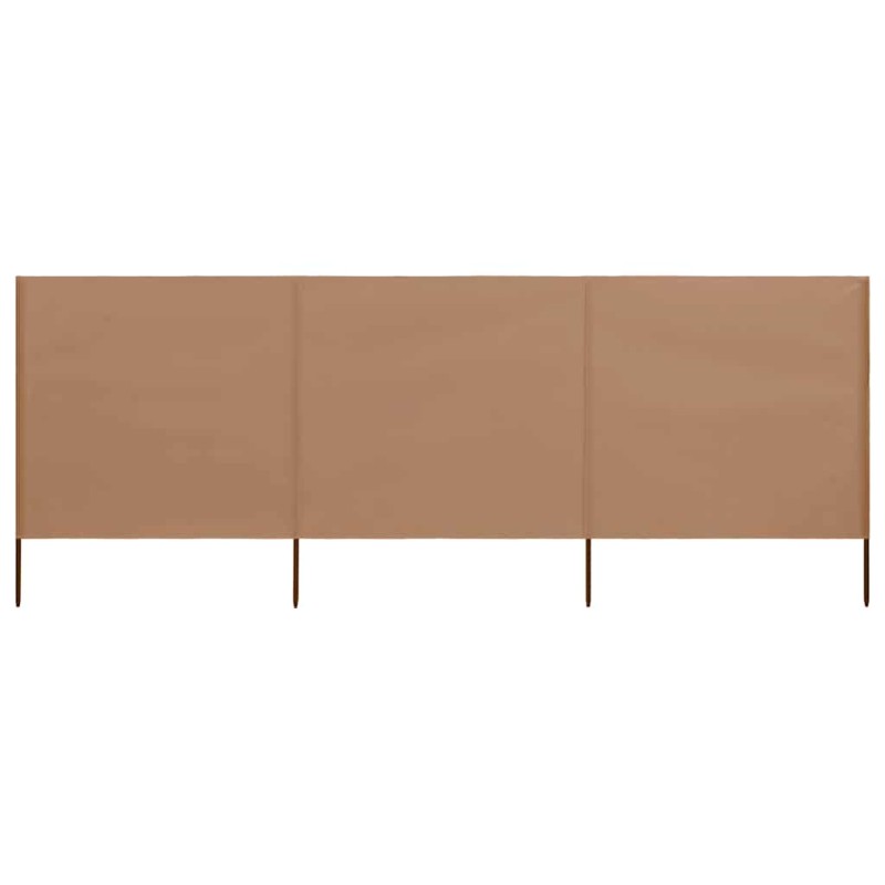 vidaXL Προστατευτικό Αέρα με 3 Πάνελ Taupe 400 x 80 εκ. Υφασμάτινο
