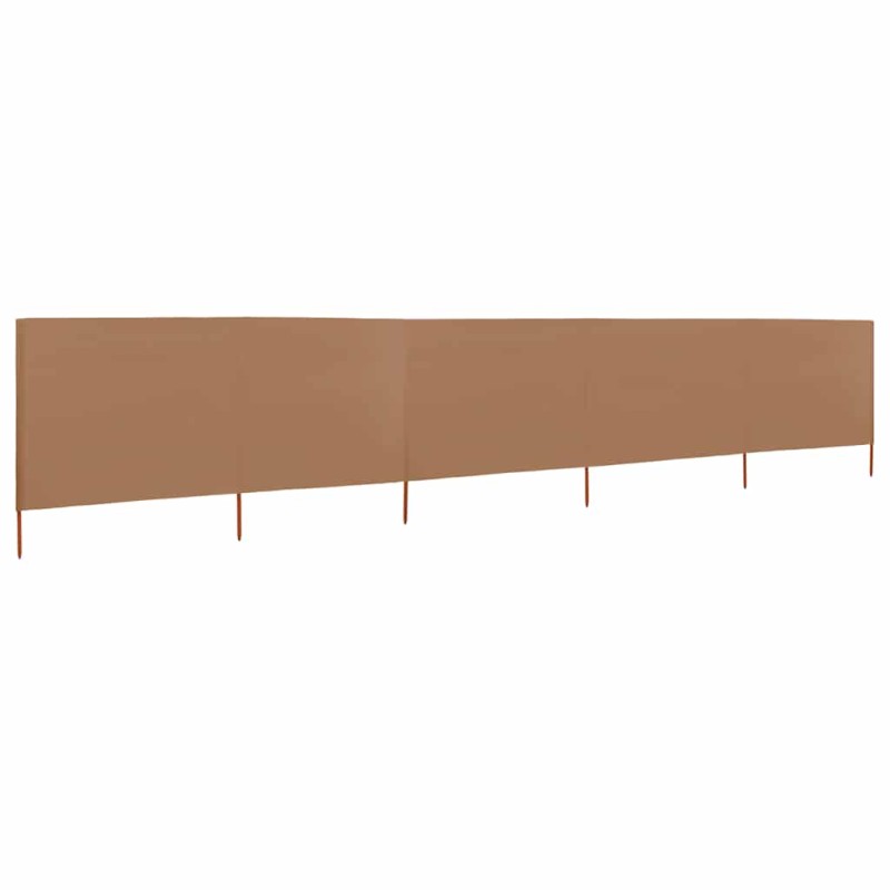 vidaXL Προστατευτικό Αέρα με 5 Πάνελ Taupe 600 x 80 εκ. Υφασμάτινο