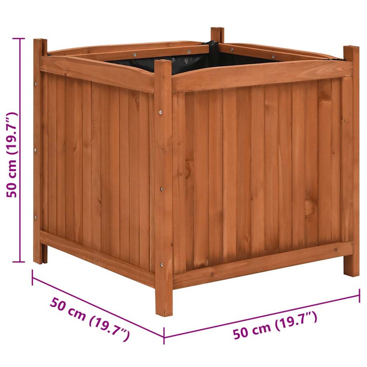 vidaXL Ζαρντινιέρες Υπερυψωμένες 2 τεμ. 50 x 50 x 50 εκ. Ξύλο Ελάτης
