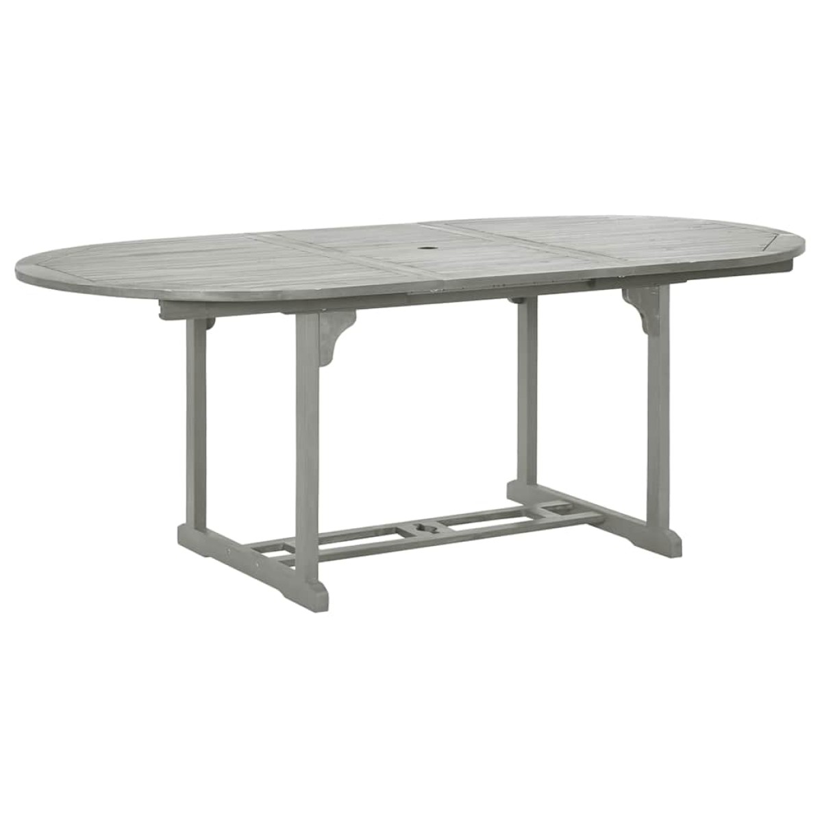 vidaXL Τραπέζι Κήπου Γκρι 200 x 100 x 75 εκ. από Μασίφ Ξύλο Ακακίας
