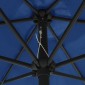 vidaXL Ομπρέλα Κήπου με LED Αζούρ Μπλε 270 εκ. με Ιστό Αλουμινίου