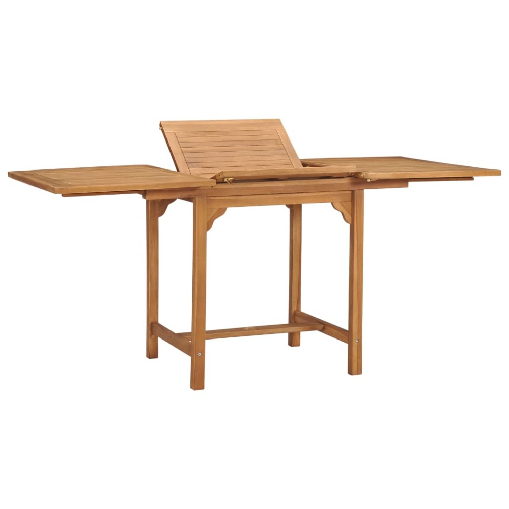 vidaXL Τραπέζι Κήπου Επεκτεινόμενο (110-160)x80x75 εκ. Μασίφ Ξύλο Teak