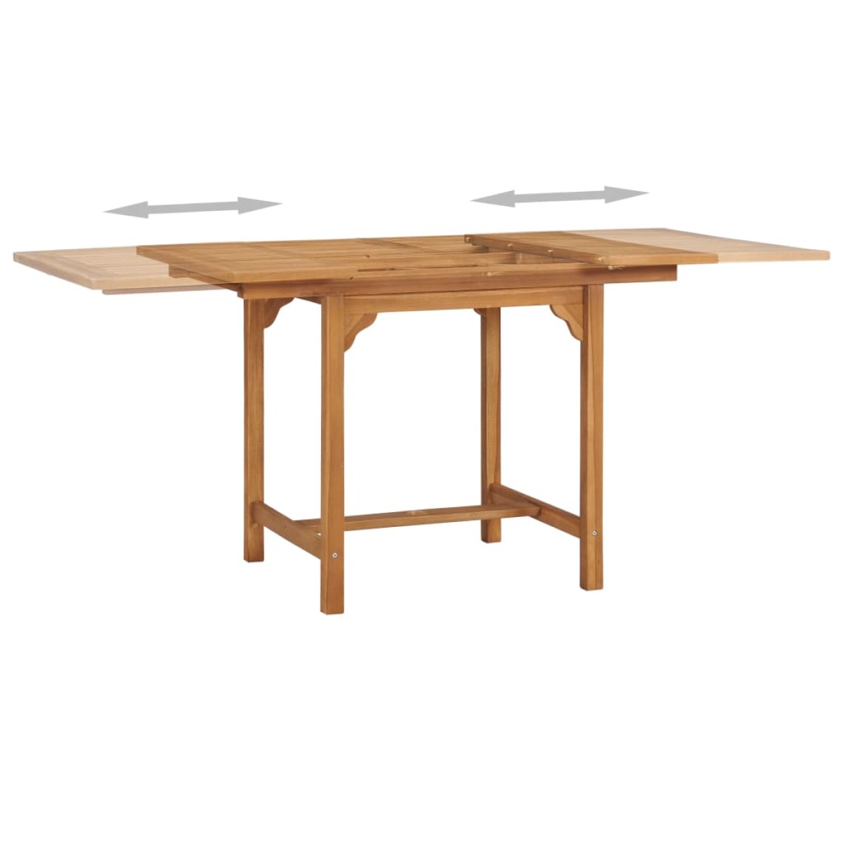vidaXL Τραπέζι Κήπου Επεκτεινόμενο (110-160)x80x75 εκ. Μασίφ Ξύλο Teak
