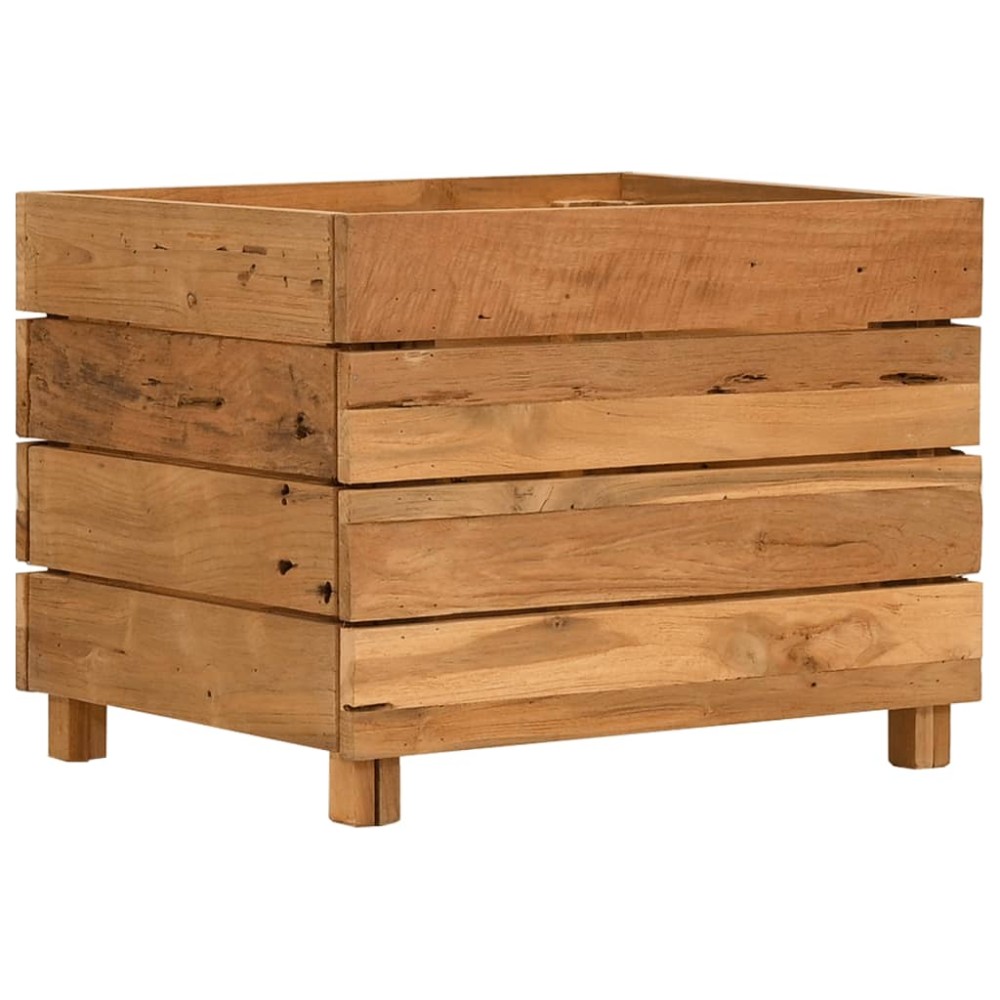vidaXL Ζαρντινιέρα Υπερυψωμένη 50x40x38 εκ. Ανακυκλ. Ξύλο Teak/Ατσάλι