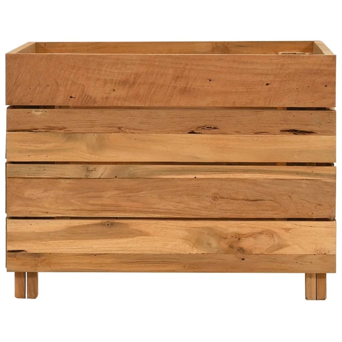 vidaXL Ζαρντινιέρα Υπερυψωμένη 50x40x38 εκ. Ανακυκλ. Ξύλο Teak/Ατσάλι