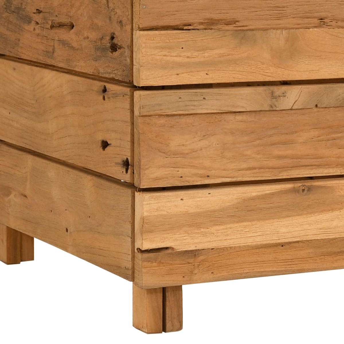 vidaXL Ζαρντινιέρα Υπερυψωμένη 50x40x38 εκ. Ανακυκλ. Ξύλο Teak/Ατσάλι