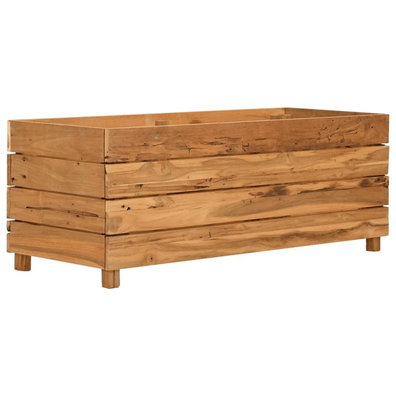 vidaXL Ζαρντινιέρα Υπερυψωμένη 100x40x38 εκ. Ανακυκλ. Ξύλο Teak/Ατσάλι