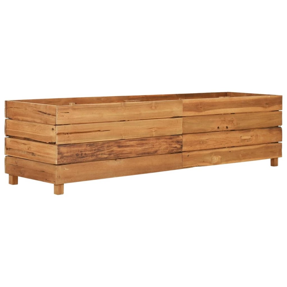vidaXL Ζαρντινιέρα Υπερυψωμένη 150x40x38 εκ. Ανακυκλ. Ξύλο Teak/Ατσάλι