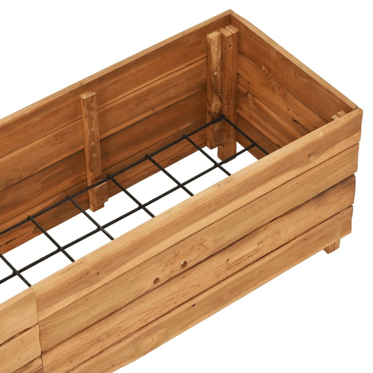 vidaXL Ζαρντινιέρα Υπερυψωμένη 150x40x38 εκ. Ανακυκλ. Ξύλο Teak/Ατσάλι