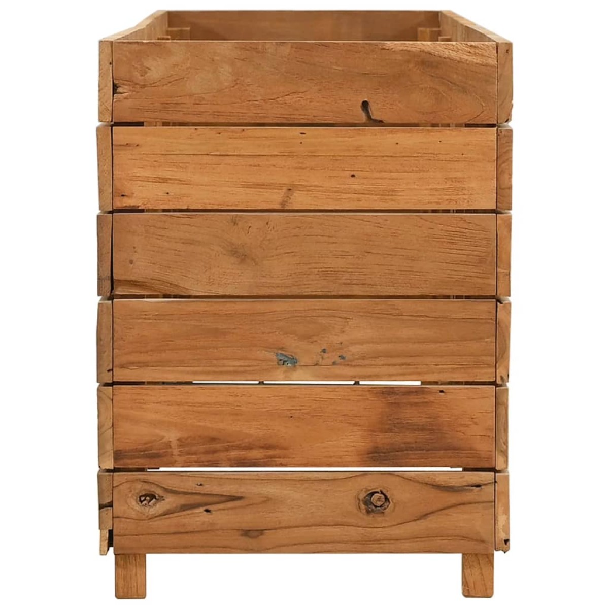 vidaXL Ζαρντινιέρα Υπερυψωμένη 150x40x55 εκ. Ανακυκλ. Ξύλο Teak/Ατσάλι