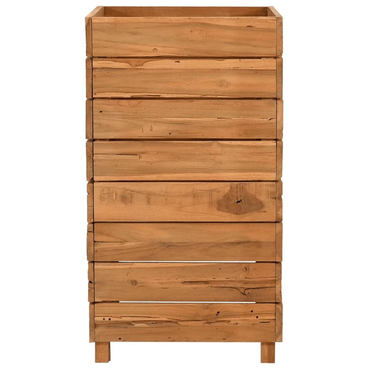 vidaXL Ζαρντινιέρα Υπερυψωμένη 50x40x72 εκ. Ανακυκλ. Ξύλο Teak/Ατσάλι
