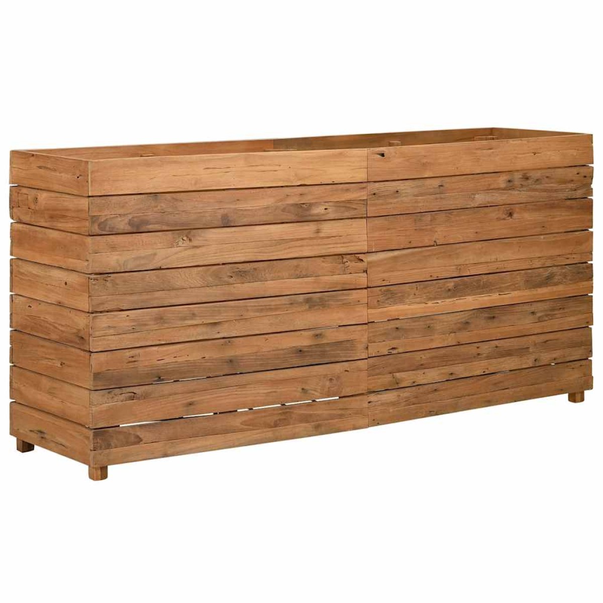 vidaXL Ζαρντινιέρα Υπερυψωμένη 150x40x72 εκ. Ανακυκλ. Ξύλο Teak/Ατσάλι