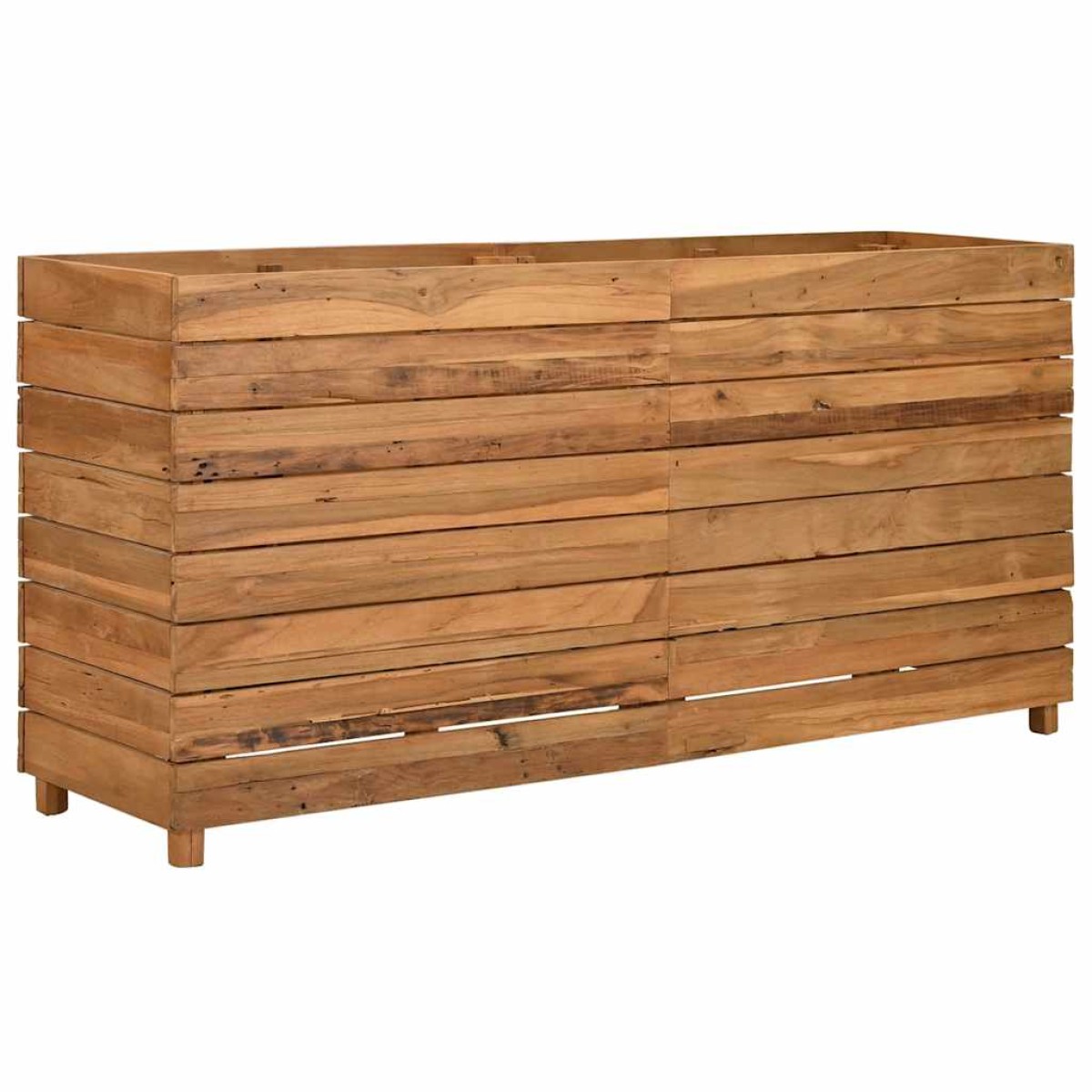 vidaXL Ζαρντινιέρα Υπερυψωμένη 150x40x72 εκ. Ανακυκλ. Ξύλο Teak/Ατσάλι