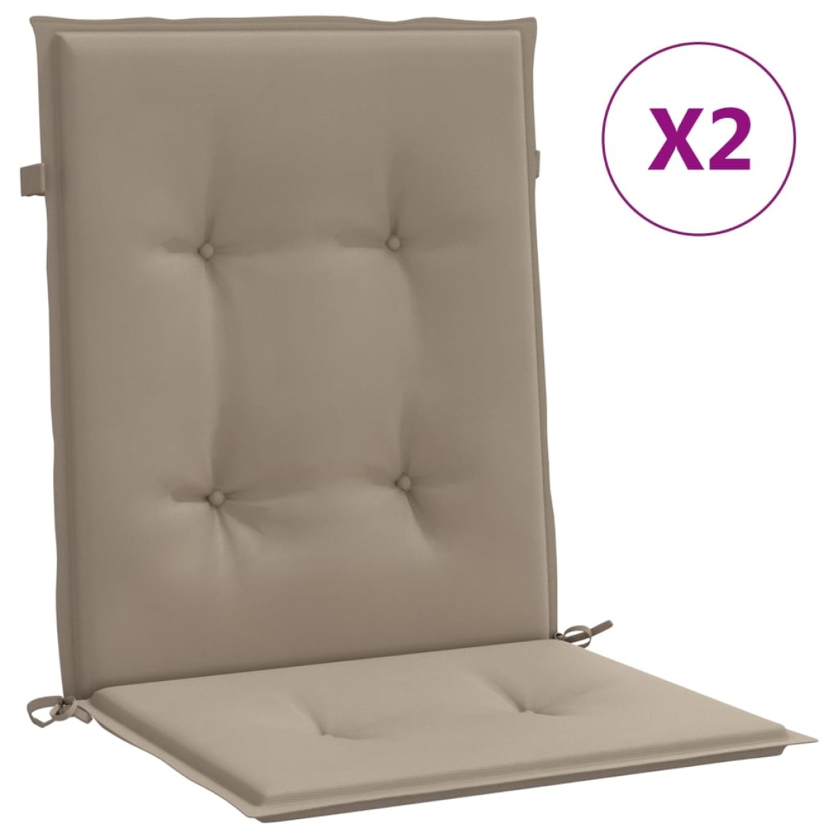 vidaXL Μαξιλάρια Καρέκλας Κήπου με Πλάτη 2 τεμ. Taupe 100x50x3 εκ.