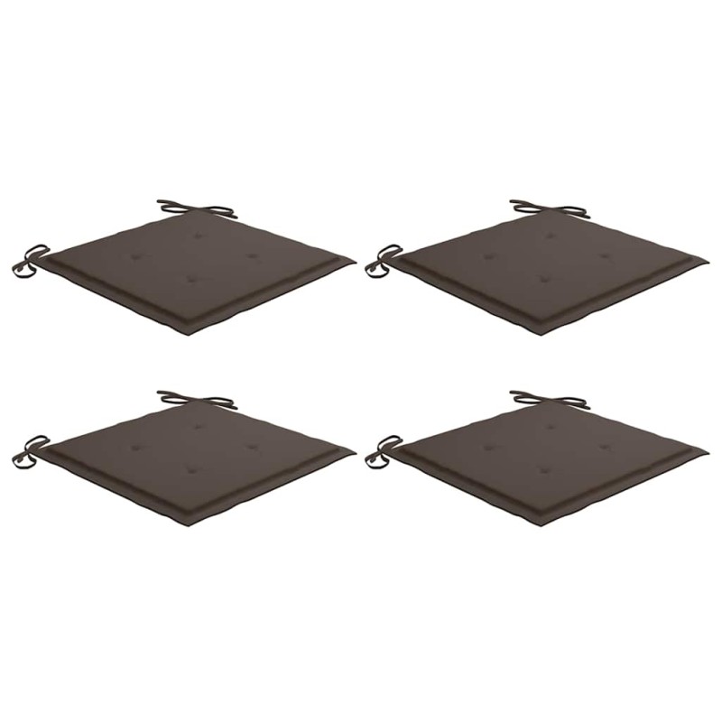 vidaXL Μαξιλάρια Καρέκλας Κήπου 4 τεμ. Taupe 40x40x4 εκ. Υφασμάτινα