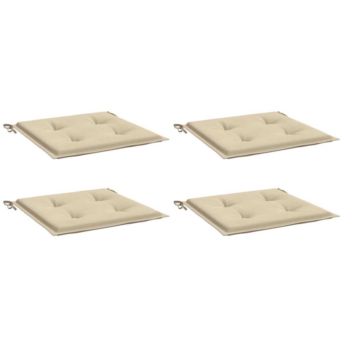 vidaXL Μαξιλάρια Καρέκλας Κήπου 4 τεμ. Μπεζ 40x40x3 εκ. Υφασμάτινα