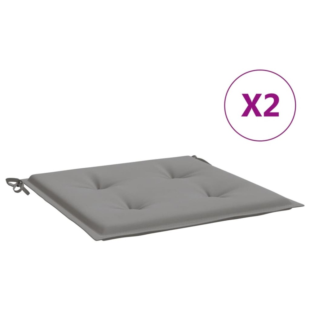vidaXL Μαξιλάρια Καρέκλας Κήπου 2 τεμ. Γκρι 50x50x4 εκ. Υφασμάτινα