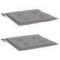vidaXL Μαξιλάρια Καρέκλας Κήπου 2 τεμ. Γκρι 50x50x3 εκ. Υφασμάτινα