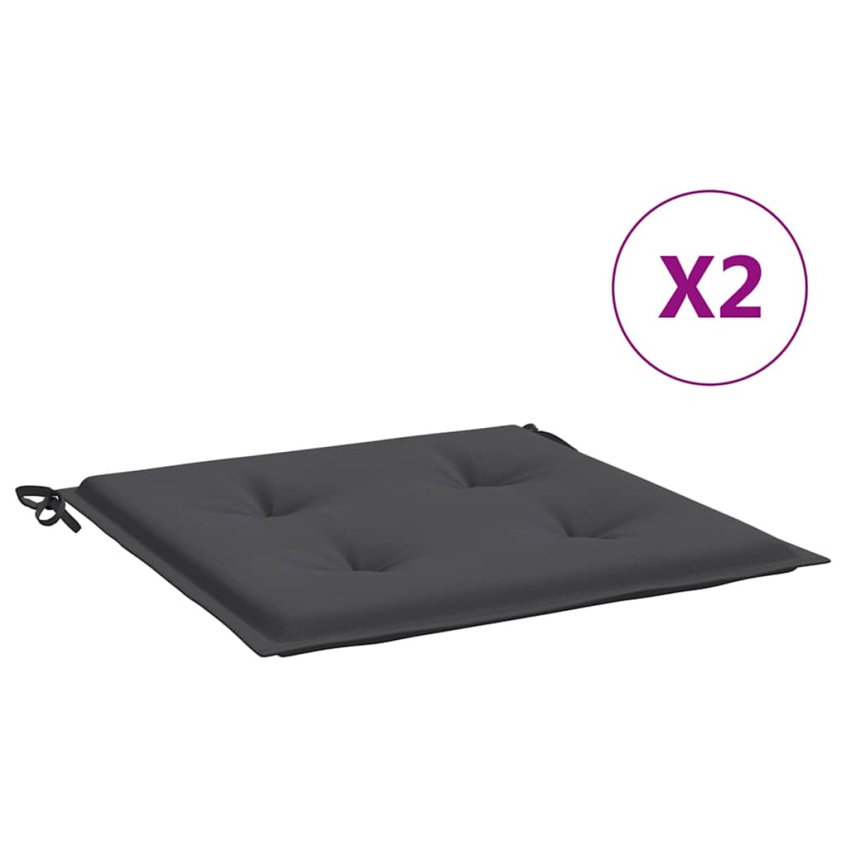 vidaXL Μαξιλάρια Καρέκλας Κήπου 2τεμ Ανθρακί 50x50x3 εκ. Oxford Ύφασμα