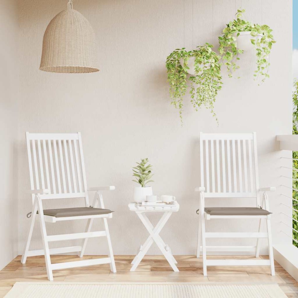 vidaXL Μαξιλάρια Καρέκλας Κήπου 2 τεμ. Taupe 50x50x4 εκ. Oxford Ύφασμα