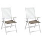 vidaXL Μαξιλάρια Καρέκλας Κήπου 2 τεμ. Taupe 50x50x3 εκ. Oxford Ύφασμα