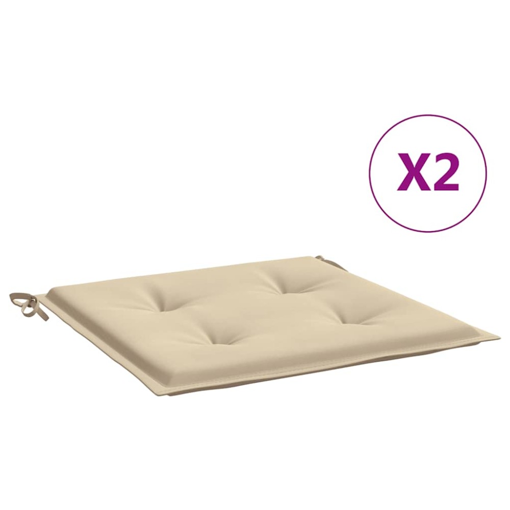 vidaXL Μαξιλάρια Καρέκλας Κήπου 2 τεμ. Μπεζ 50x50x4 εκ. Ύφασμα Oxford