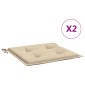 vidaXL Μαξιλάρια Καρέκλας Κήπου 2 τεμ. Μπεζ 50 x 50 x 3 εκ.
