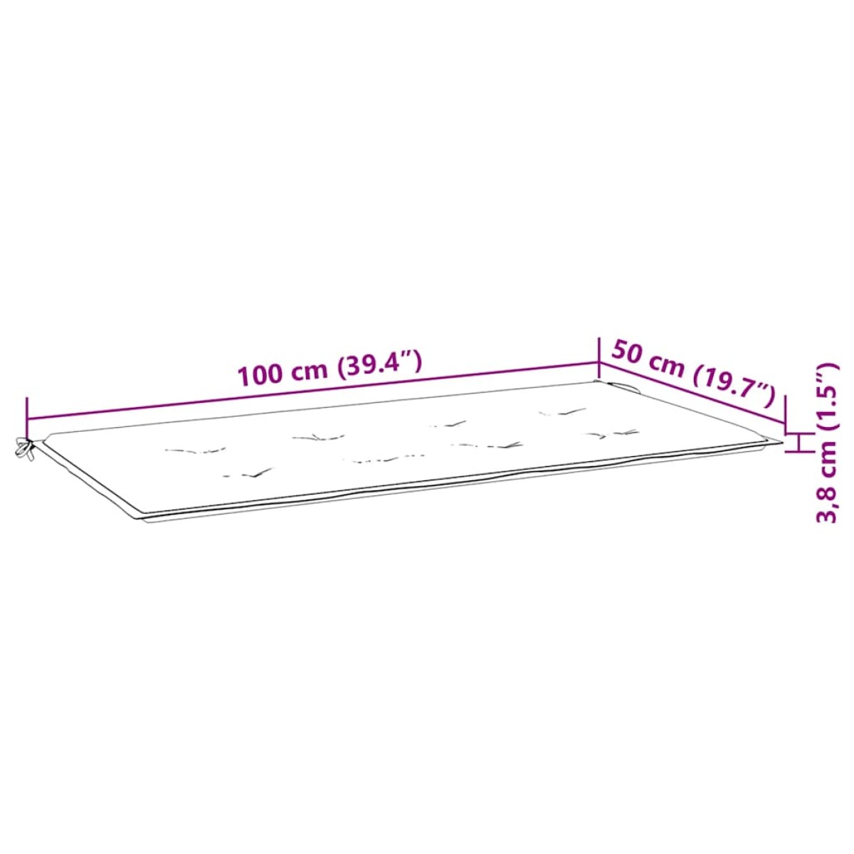 vidaXL Μαξιλάρι Πάγκου Κήπου Taupe 100x50x3 εκ. Ύφασμα Oxford