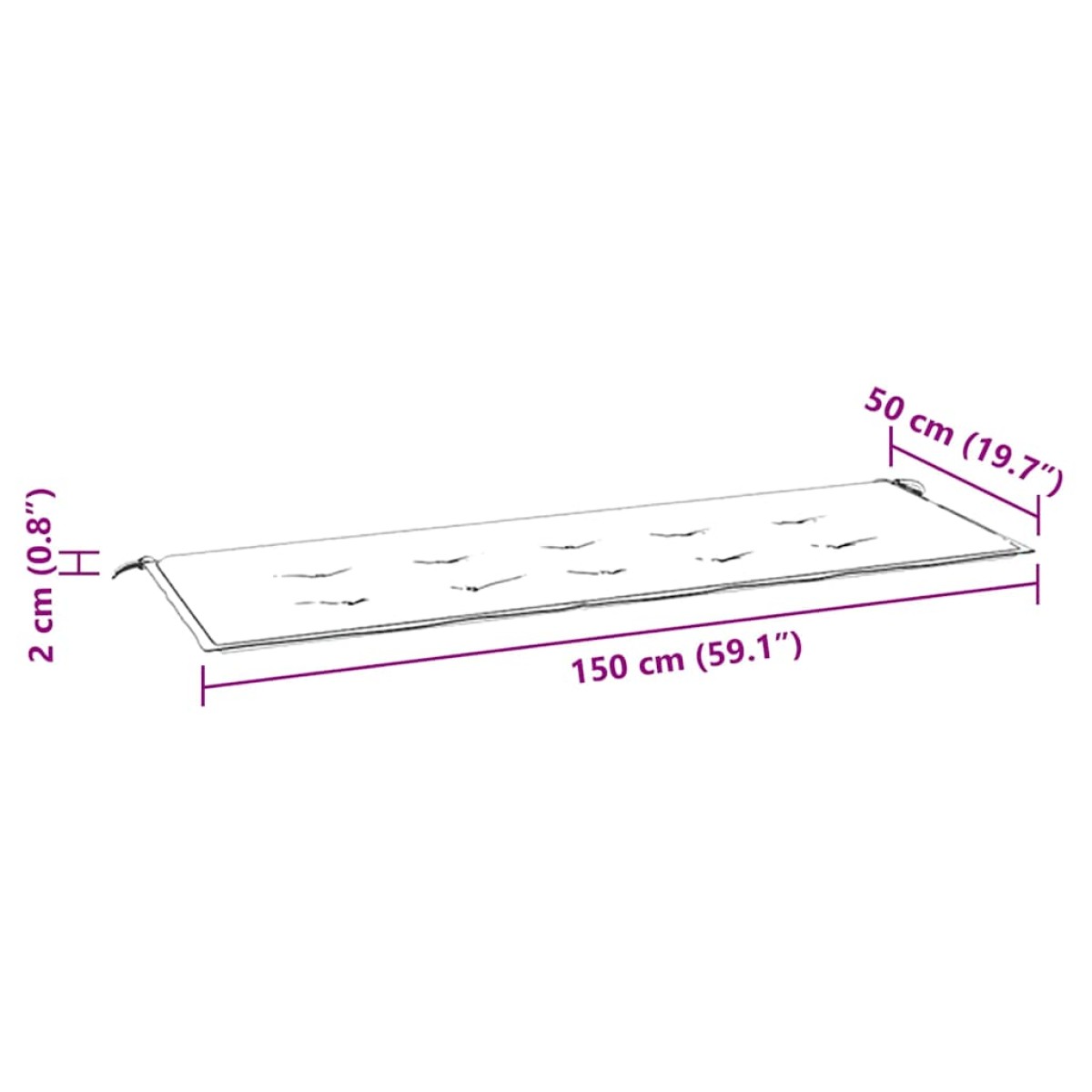 vidaXL Μαξιλάρι Πάγκου Κήπου Μπεζ 150 x 50 x 3 εκ. Ύφασμα Oxford