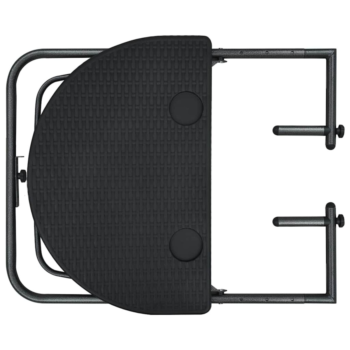 vidaXL Τραπέζι Μπαλκονιού Κρεμαστό Μαύρο 60x64x83,5 εκ. Πλαστικό Ρατάν