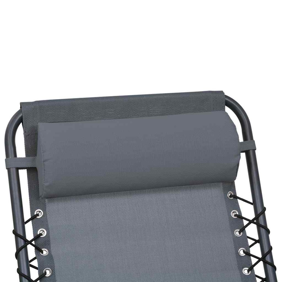 vidaXL Προσκέφαλο Σεζλόνγκ Γκρι 40 x 7,5 x 15 εκ. από Textilene
