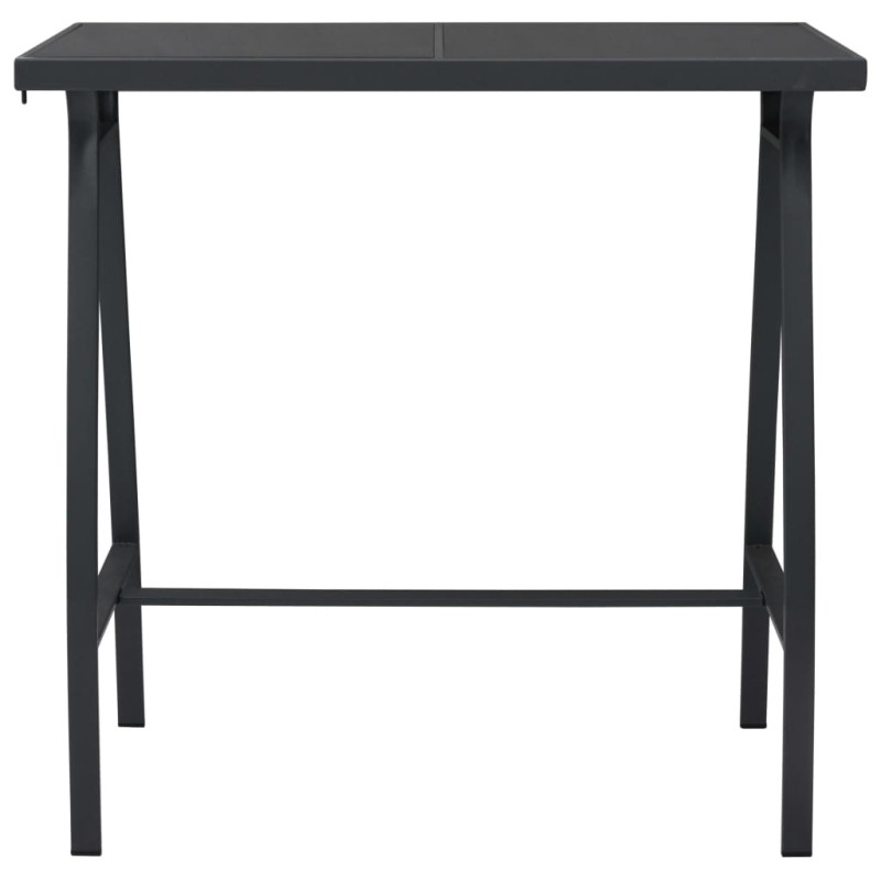 vidaXL Τραπέζι Μπαρ Κήπου Μαύρο 110 x 60 x 110 εκ. από Ψημένο Γυαλί