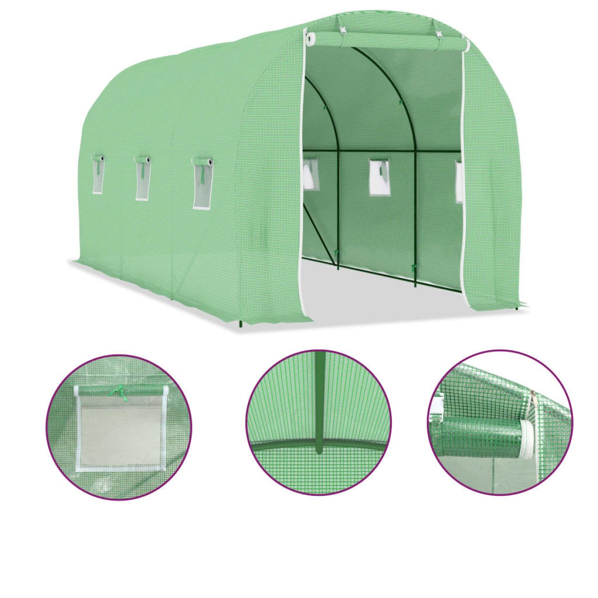 vidaXL Θερμοκήπιο 9 μ² 4,5 x 2 x 2 μ.