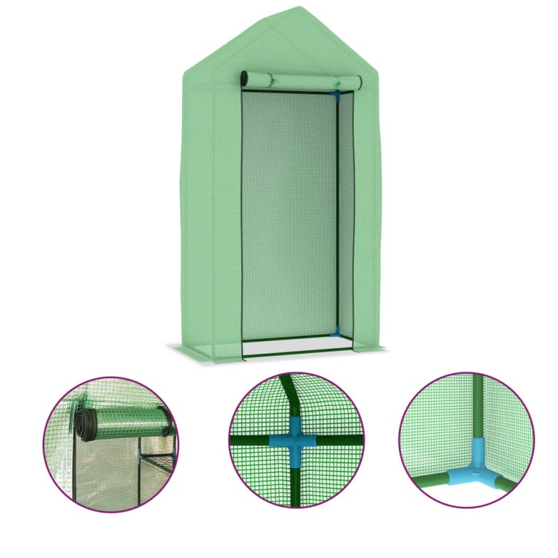 vidaXL Θερμοκήπιο 0,5 μ² 1x0,5x1,9 μ. με Ατσάλινο Πλαίσιο