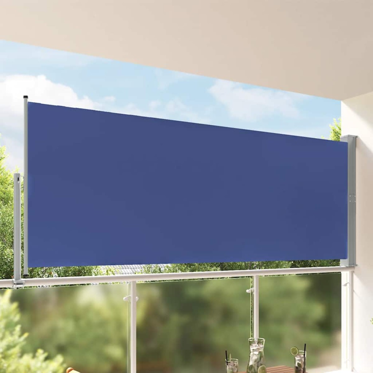 vidaXL Σκίαστρο Πλαϊνό Συρόμενο Βεράντας Μπλε 140 x 300 εκ.