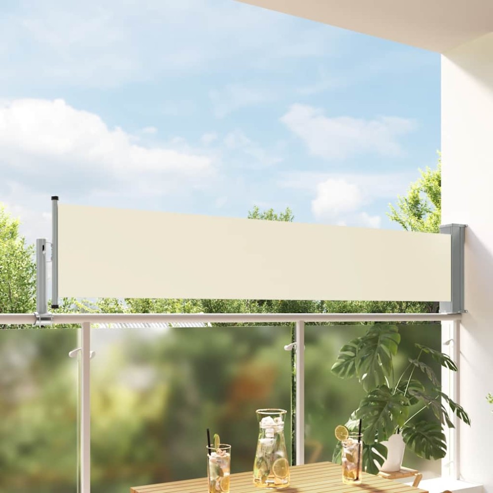 vidaXL Σκίαστρο Πλαϊνό Συρόμενο Βεράντας Κρεμ 60 x 300 εκ.