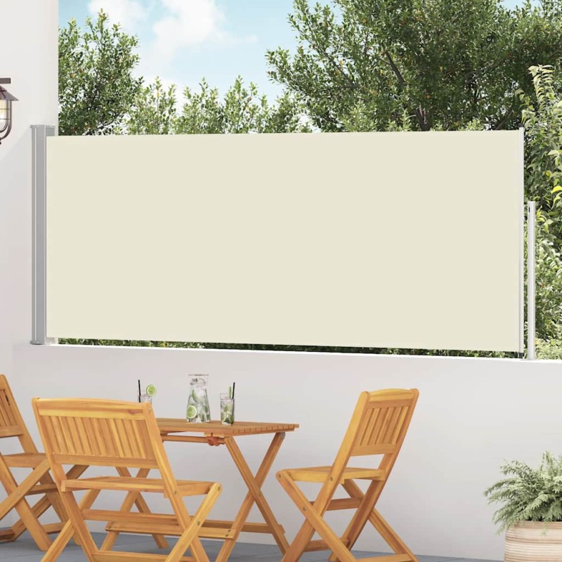 vidaXL Σκίαστρο Πλαϊνό Συρόμενο Βεράντας Κρεμ 120 x 500 εκ.
